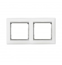 Рамка Legrand Valena Classic білий срібний штрих 2 пости 770492