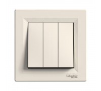 Вимикач Schneider Electric Asfora крем трьохклавішний EPH2100123