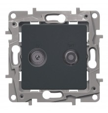 Legrand ETIKA Розетка TV-SAT 2-кабельна Антрацит 672657