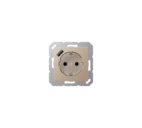 JUNG A Розетка SCHUKO з USB тип A шампанське A1520-18ACH