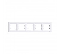 Рамка Schneider Electric Asfora бiла п'ятимісна горизонтальна EPH5800521