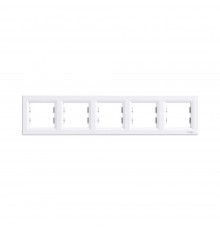 Рамка Schneider Electric Asfora бiла п'ятимісна горизонтальна EPH5800521