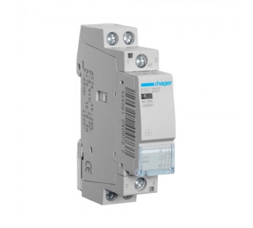 Контактор Hager 25A 1НВ+1НЗ 230В ESC227 Контактор Hager 25A 1НВ+1НЗ 230В ESC227