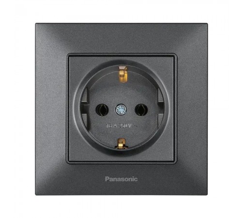 Розетка Panasonic Arkedia Slim димчаста із заземленням швидкий монтаж WNTC03022DG-UA Розетка Panasonic Arkedia Slim димчаста із заземленням швидкий монтаж WNTC03022DG-UA