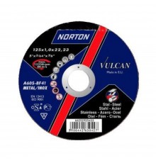 Диск обрізний по металу і нерж. сталі NORTON VULCAN D=125x22.2mm t=1.0mm 70V102