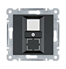 Панель Hager Lumina чорна подвійна для RJ12/RJ45 WL2323