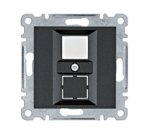 Панель Hager Lumina чорна подвійна для RJ12/RJ45 WL2323