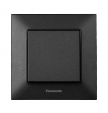 Вимикач Panasonic Arkedia Slim чорний одноклавішний WNTC00012BL-UA