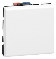 Legrand MOSAIC Перемиккач на два напрямки 10Ах 250В з безгвинтовими зажимами (2 модуля) 1-клавішний колір Білий 77011