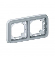Рамка-супорт Legrand Plexo сіра 2-постова горизонтальна IP55 IK07 069683