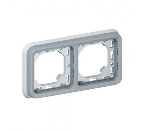 Рамка-супорт Legrand Plexo сіра 2-постова горизонтальна IP55 IK07 069683 Рамка-супорт Legrand Plexo сіра 2-постова горизонтальна IP55 IK07 069683