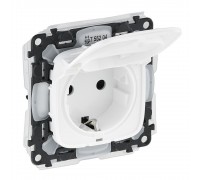Legrand Valena ALLURE Розетка 2К+З зі шторками IP44 Білий 755204