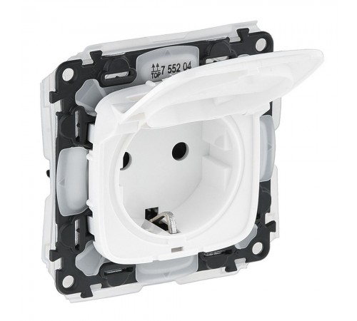 Legrand Valena ALLURE Розетка 2К+З зі шторками IP44 Білий 755204