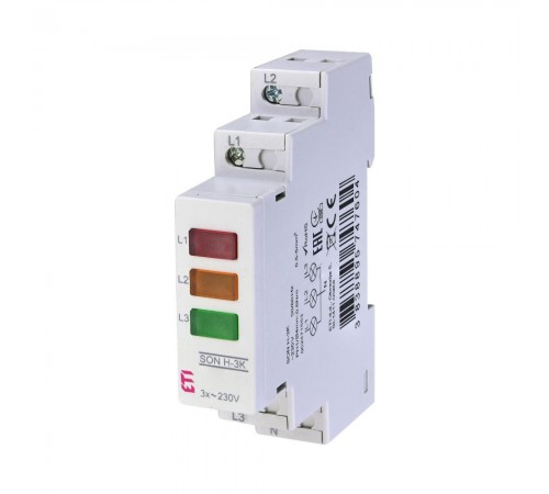 Трифазний LED-індикатор наявності напруги ETI SON H-3K 3-х кольоровий 2471553
