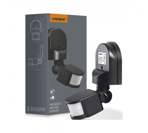 Датчик руху та освітленості VIDEX VL-SPW02B 220V 1200W інфрачервоний VL-SPW02B Датчик руху та освітленості VIDEX VL-SPW02B 220V 1200W інфрачервоний VL-SPW02B