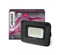 LED прожектор Velmax V-FL 10W 6200K 900Lm 230V 26-11-10
