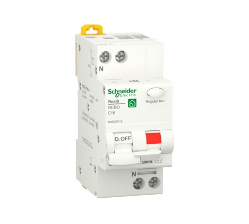 Диференційний автомат Schneider Electric Resi 9 1P+N 16A C 30mA АC 6kA R9D25616