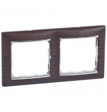 Legrand Valena Classic Рамка 2 пости Темне дерево срібний штрих 770372