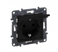 Legrand NILOE STEP Розетка силова з кришкою 2К+З IP44 16А колір Чорний 863523