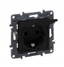 Legrand NILOE STEP Розетка силова з кришкою 2К+З IP44 16А колір Чорний 863523