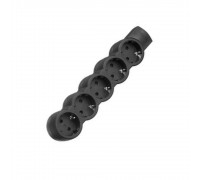 Колодка Legrand 5X2К+З без кабеля чорний 695038