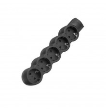 Колодка Legrand 5X2К+З без кабеля чорний 695038