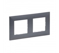 Legrand NILOE STEP Рамка 2-постова колір Фактурна сталь 863992