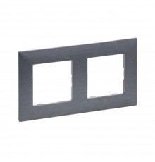 Legrand NILOE STEP Рамка 2-постова колір Фактурна сталь 863992