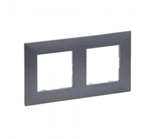 Legrand NILOE STEP Рамка 2-постова колір Фактурна сталь 863992