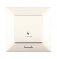 Вимикач Panasonic Arkedia Slim кремовий одноклавішний прохідний з підсвіткою WNTC00042BG-UA