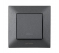 Вимикач Panasonic Arkedia Slim димчастий одноклавішний з підсвіткою WNTC00022DG-UA