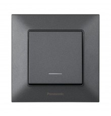 Вимикач Panasonic Arkedia Slim димчастий одноклавішний з підсвіткою WNTC00022DG-UA