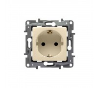 Legrand ETIKA Розетка 2К+З зі шторками Слонова кістка 672331