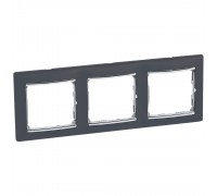 Legrand Valena Classic Рамка 3 пости Нюктюрн срібний штрих 770393
