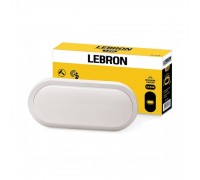 LED світильник з датчиком руху овальний L-WLO-S 15W 210mm 4100K 1300Lm IP65 15-37-25 Lebron