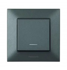 Вимикач Panasonic Arkedia Slim чорний одноклавішний з підсвіткою WNTC00022BL-UA