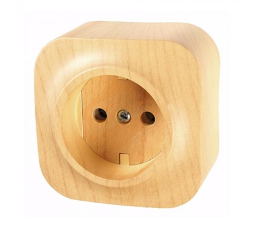 Legrand Quteo-IP20 Розетка 2К без шторок Дерево 782270